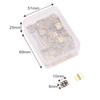DRELD 100pcs 8*10mm Brass Cabinet Door Luggage Mini Hinge Cupboard Door Decorative Hinges for Jewelry Wood Box +Nail+Storage Box