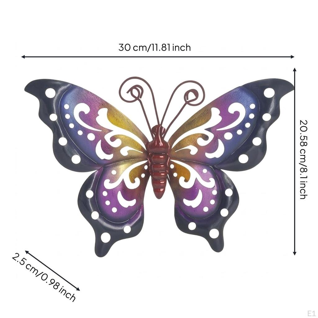 Metal Lepidoptera Art Decoration Black Outline Butterfly Wall Nature SculptureThemed for Homeowners,