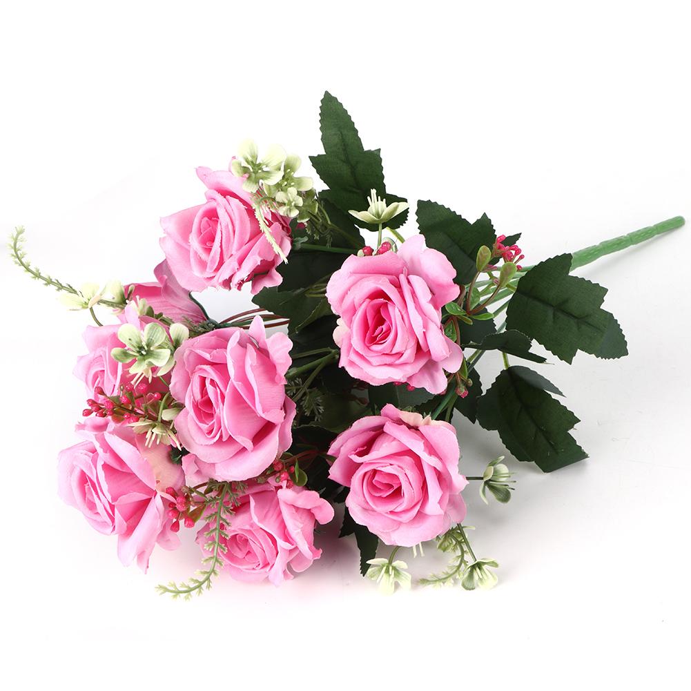 Artificial Rose Flowers Fake Simulation Plastic Flowers for Home Garden DecorPeach