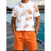 2026 Summer Men's Short-Sleeved Shorts Set with Pattern Printing Street Casual Fashion Comfortable and Soft