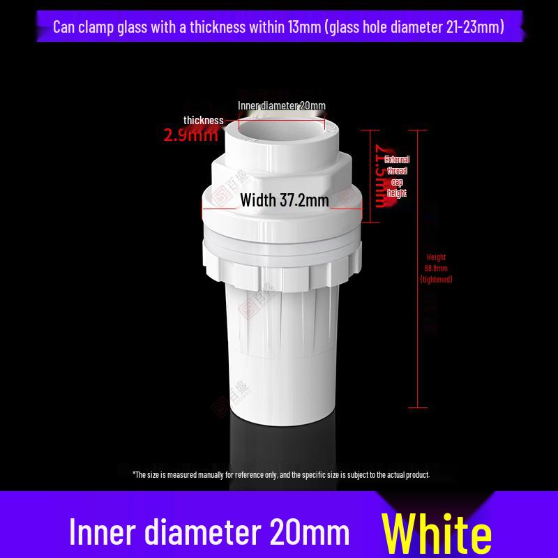 PVC Fish Tank Inlet/Outlet Waterproof Connector with Extended Male/Female Threads