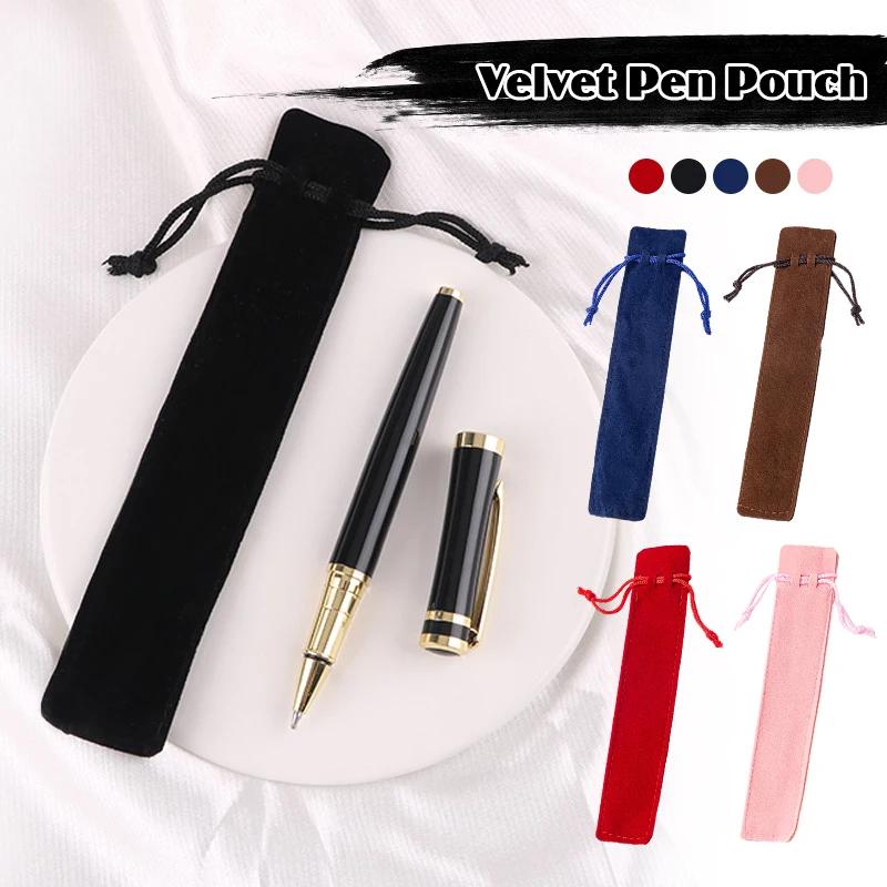 50 Pcs Velvet Pen Pouches Soft Drawstring Pencil Cases for School/Office, Gift Packaging, Student Stationery Organizer