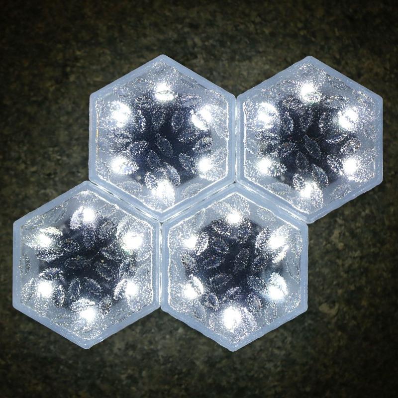 Solar Tile Lights, Outdoor Waterproof Garden Lights, Courtyard Step Atmosphere, Hexagonal Buried Lighting Fixtures