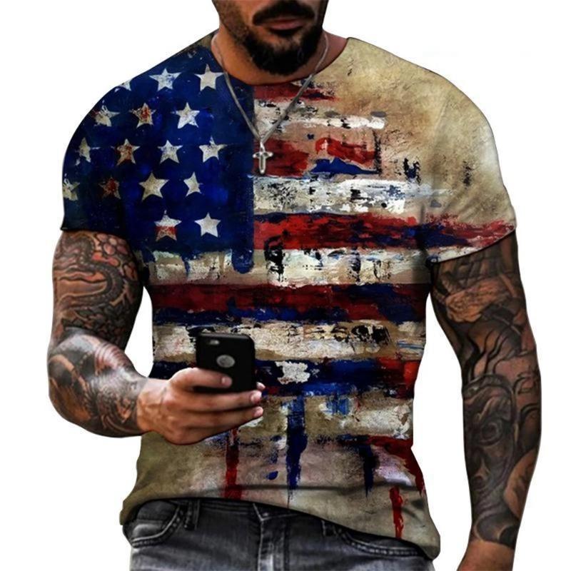 Men Women T-Shirts Star and Stripes Flag Digital Printing Graphic Tees