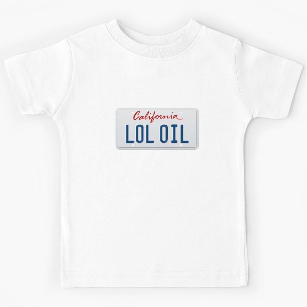 LOL OIL Tesla License Plate California Kids T-Shirt 160