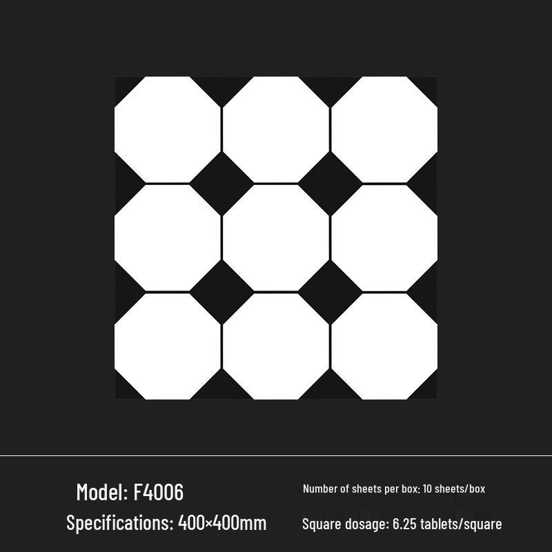 400x400 Zelená francouzská retro dlaždice s malým květinovým vzorem pro kuchyň, koupelnu, balkon a podlahu