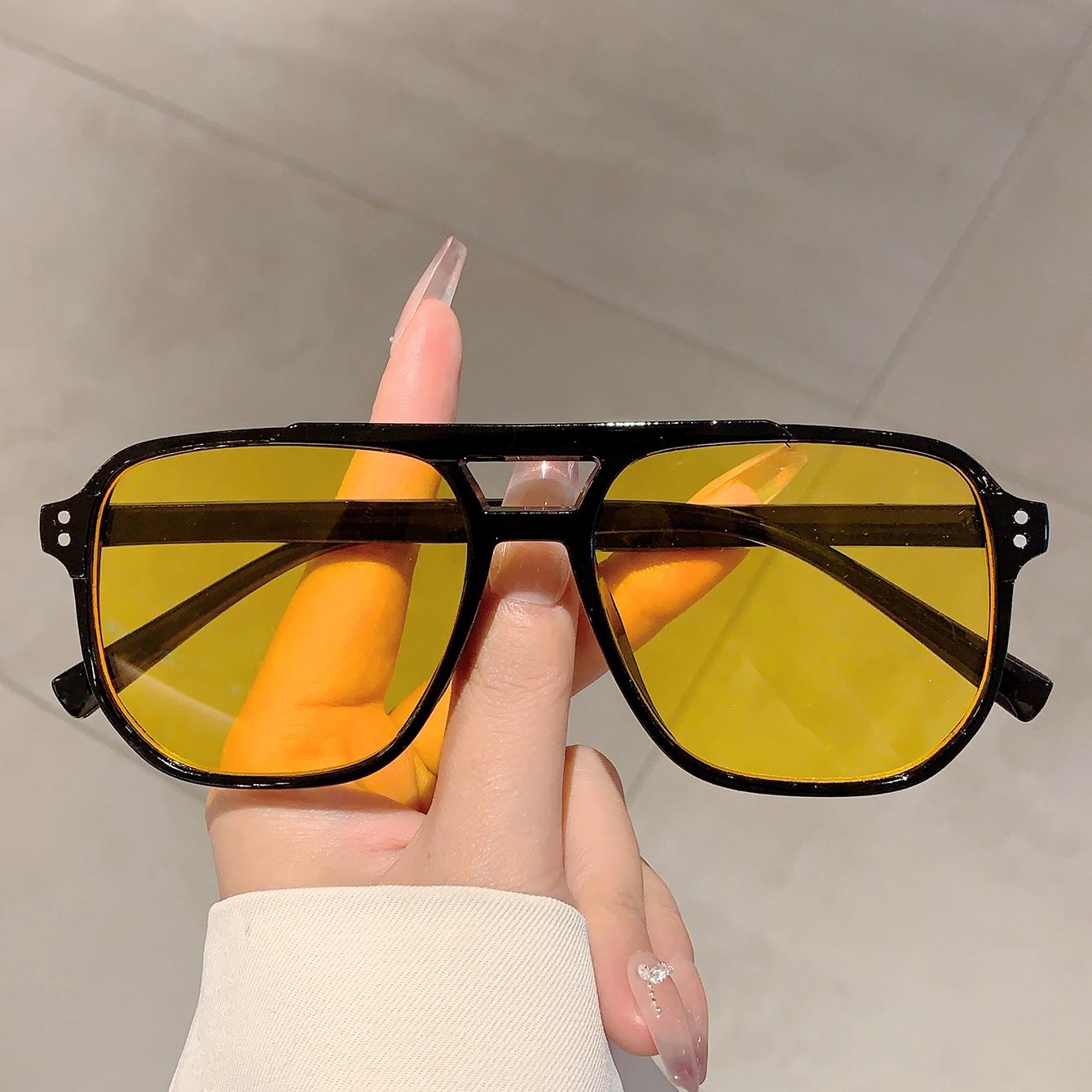 Dote Women's Popular Pilot Designer Trends Shades Oversize Decoration Gradient Sunglasses Outdoor Brand Men's Sun Glasses Cm