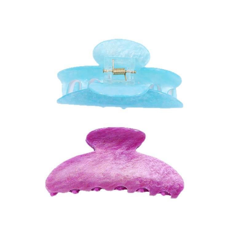 Korean Style Starry Sky Acrylic Hair Claw for Women, Glitter Candy Color Clip Ornament.