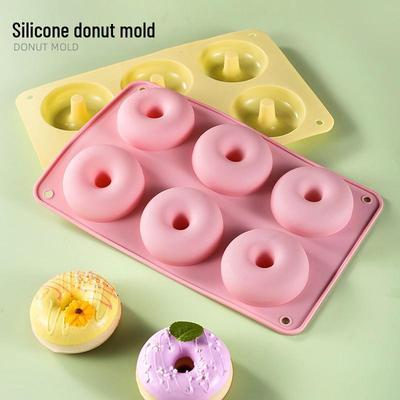 6-dutinková potravinářská silikonová forma na donuty a makronky