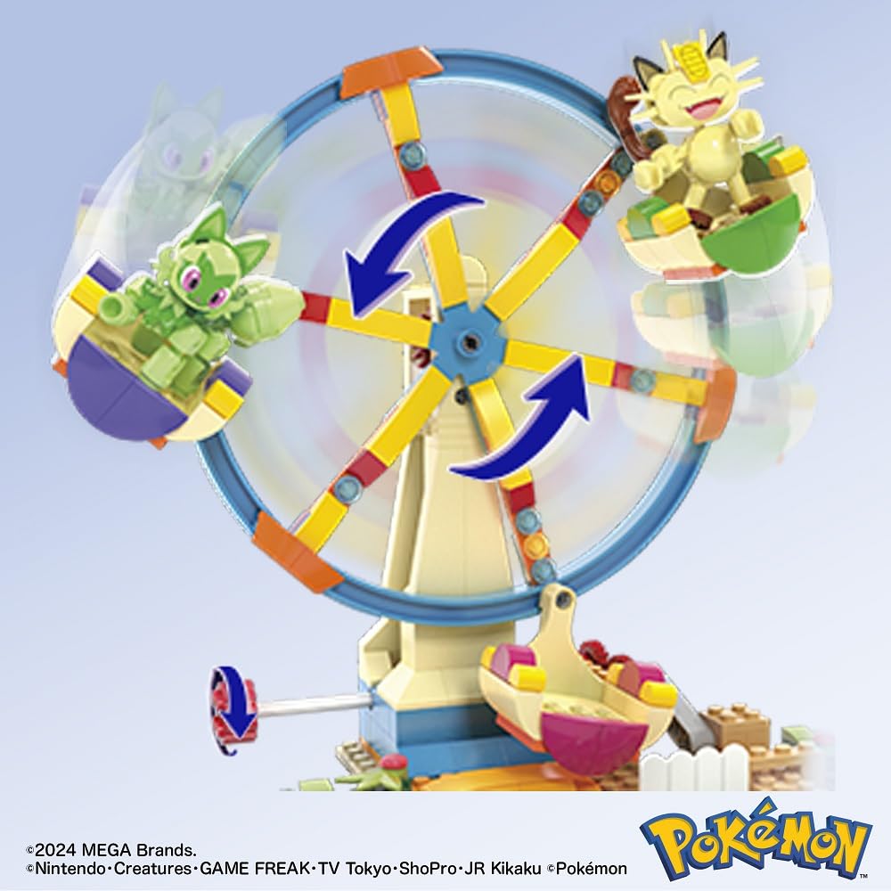 MEGA Pokemon Adventure World Vzrušující Ferris Set of a Upa Block Počet 393 Pro věk 8 let a více Multi HXF80 Kolo! ~ Meowth, Gombe, Nyaoha, (Paldea