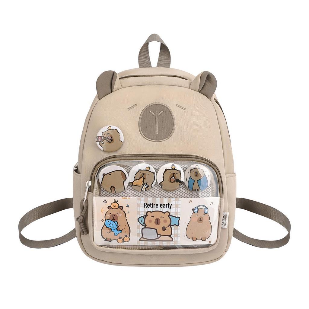 High-Capacity Capybara Backpack - Japanese Cartoon Schoolbag for Students and Travel