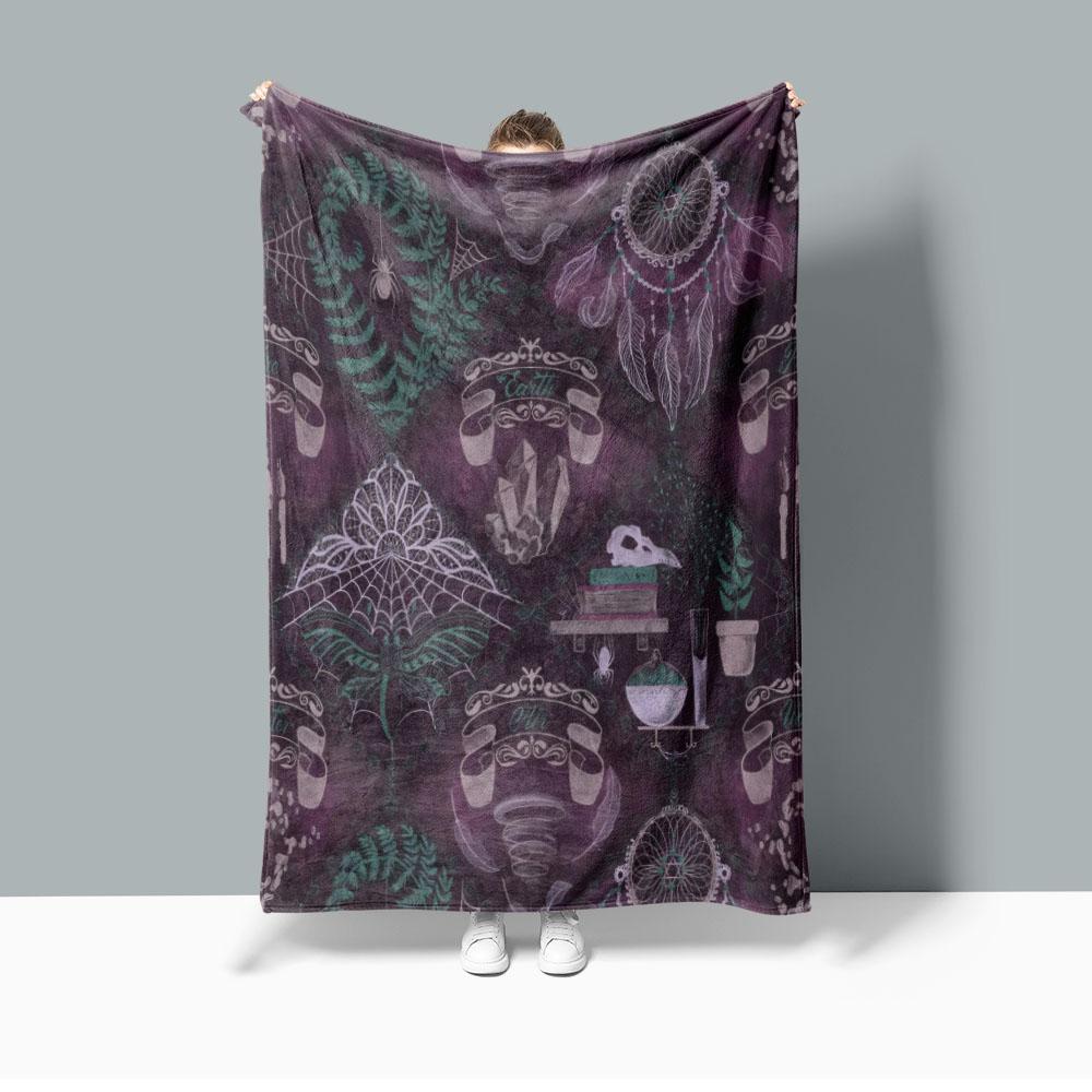 Haunted Mansions  Super Thick Vantage Purple Blanket Wearable Fleece Warm Blanket Cartoon Bedspread Comtom Acceptable