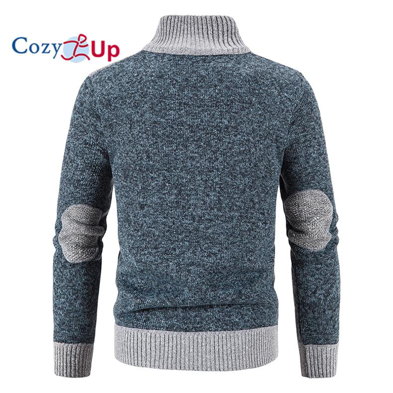 Útulný svetr s límečkem na podzim a zimu zahuštěný sametovým svetrem