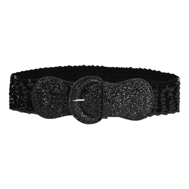 

Hot Girl Belt Stunning Wide Waist Belt for Jeans Dresse Club Bar Glitter Belt 1 чорний