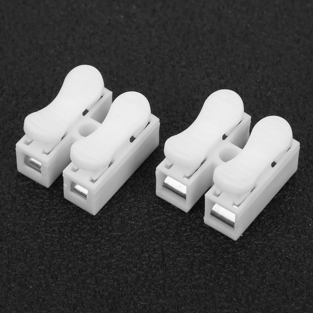 100Pcs CH-2/CH-3 Quick Connector Cable Clamp 0.5~2.5mm² 250V 10A Spring Connector Press Spring Stainless Steel Press Terminal