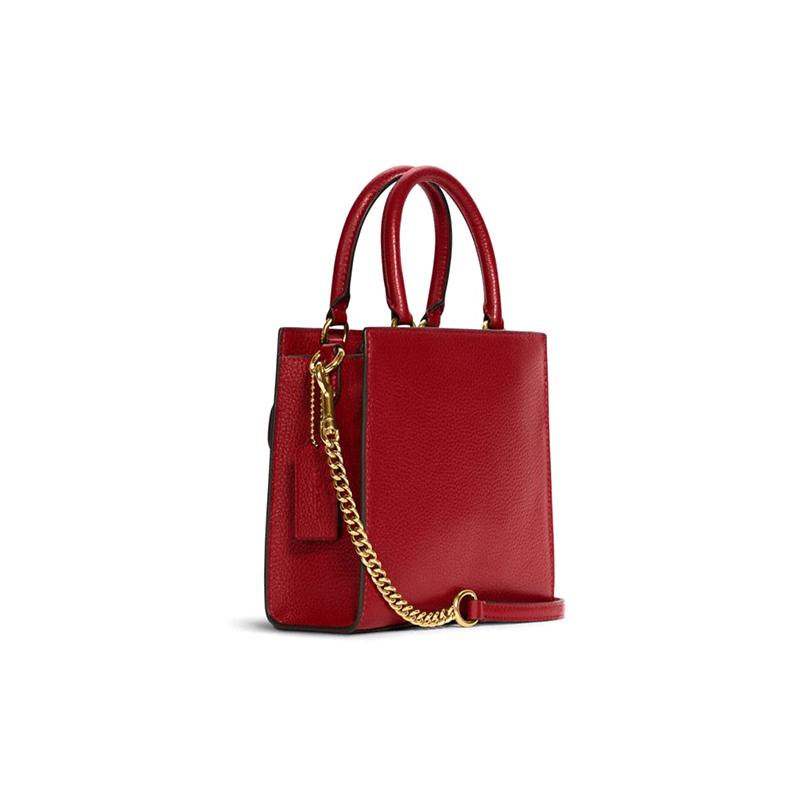 New COACH Pepper Woolen Small Square Bag, One Shoulder Handbag Trumpets Women's Red C6778-IMF8Q