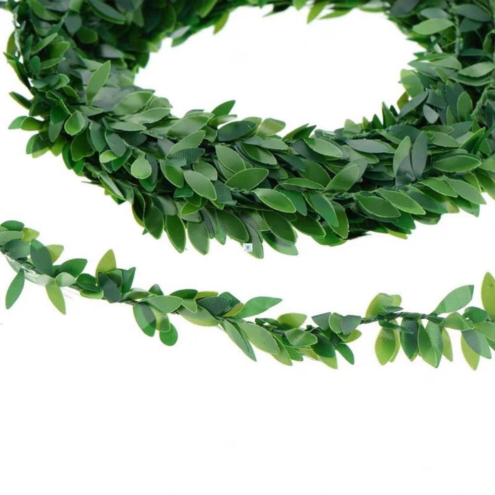 7.5m Green Christmas Vine with Iron Wire & Leaves for DIY Wreath Garland Holiday Decor