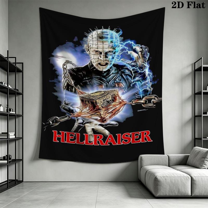 Hellraiser Wall Tapestry Aesthetic Wall Hanging Printed Fabric Blanket Decorative Tapestries for Bedroom Living Room Home Decor