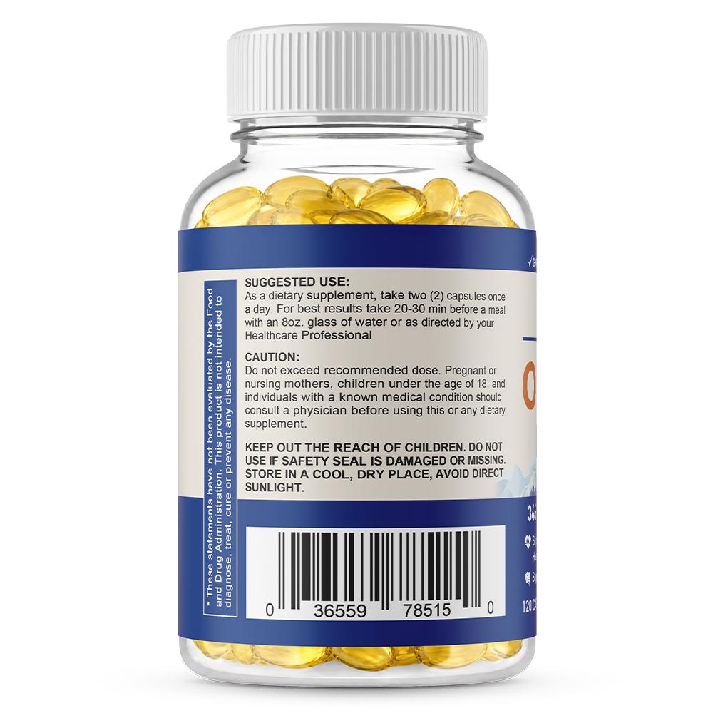 Fish Oil 1000 Mg Dietary Supplement, With Omega-3, Epa, Dha, 120 Softgels Per Bottle