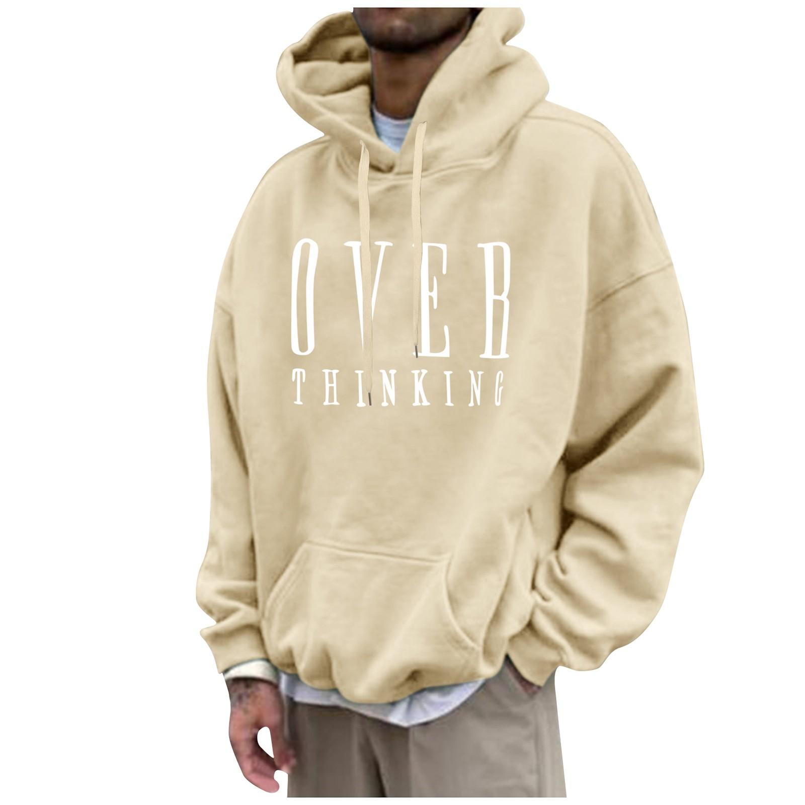 

Мужские однотонные свободные толстовки с буквенным принтом и заниженными рукавами, мужские повседневные спортивные толстовки XXXL хаки