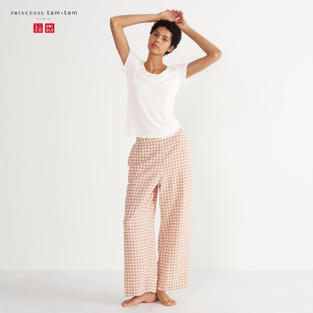 

Легкие брюки из жатого хлопка UNIQLO JAPAN