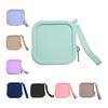 Small Silicone Coin Purse Pouch with Zipper And Wrist Strap, Square Shockproof Fashionable Accessory for Backpacks Storage Bag, Lightweight
