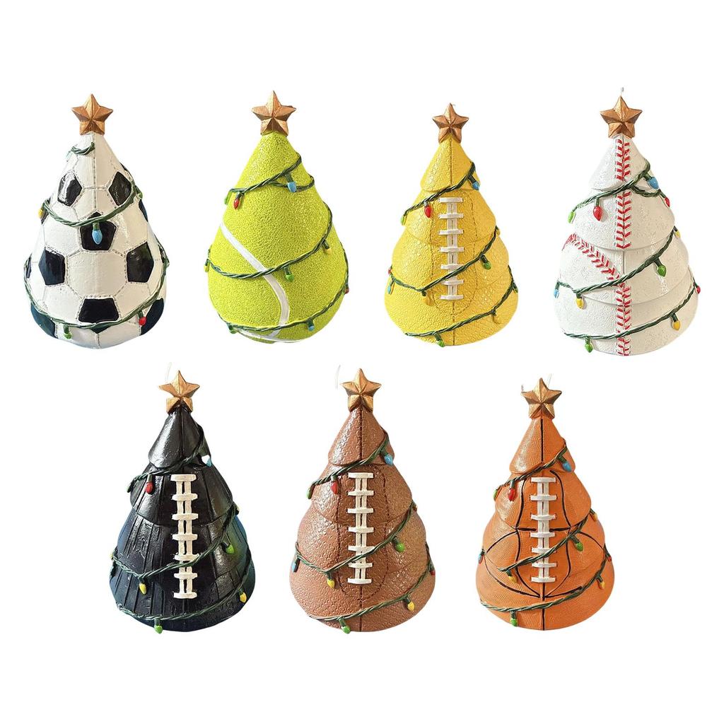 Football Christmas Tree Decoration Reusable Gift Table Decoration Figurine Decorative for Party Ball Sports Enthusiasts Tabletop