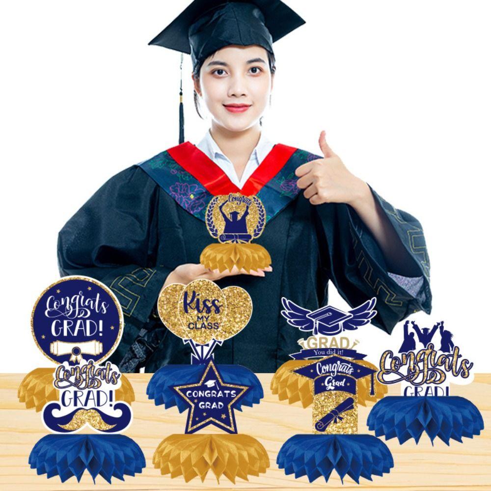 

Lightweight Cartoon Honeycomb Decor Paper Graduation Tabletop Decor Students чорний