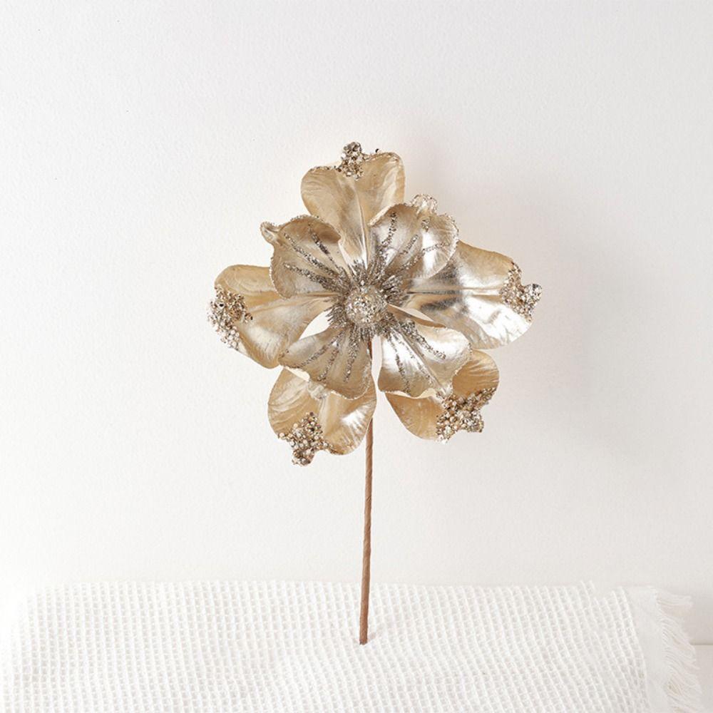 DIY Artificial Xmas Flower High-grade Glitter Flower 23CM Simulation Christmas Flower  Party