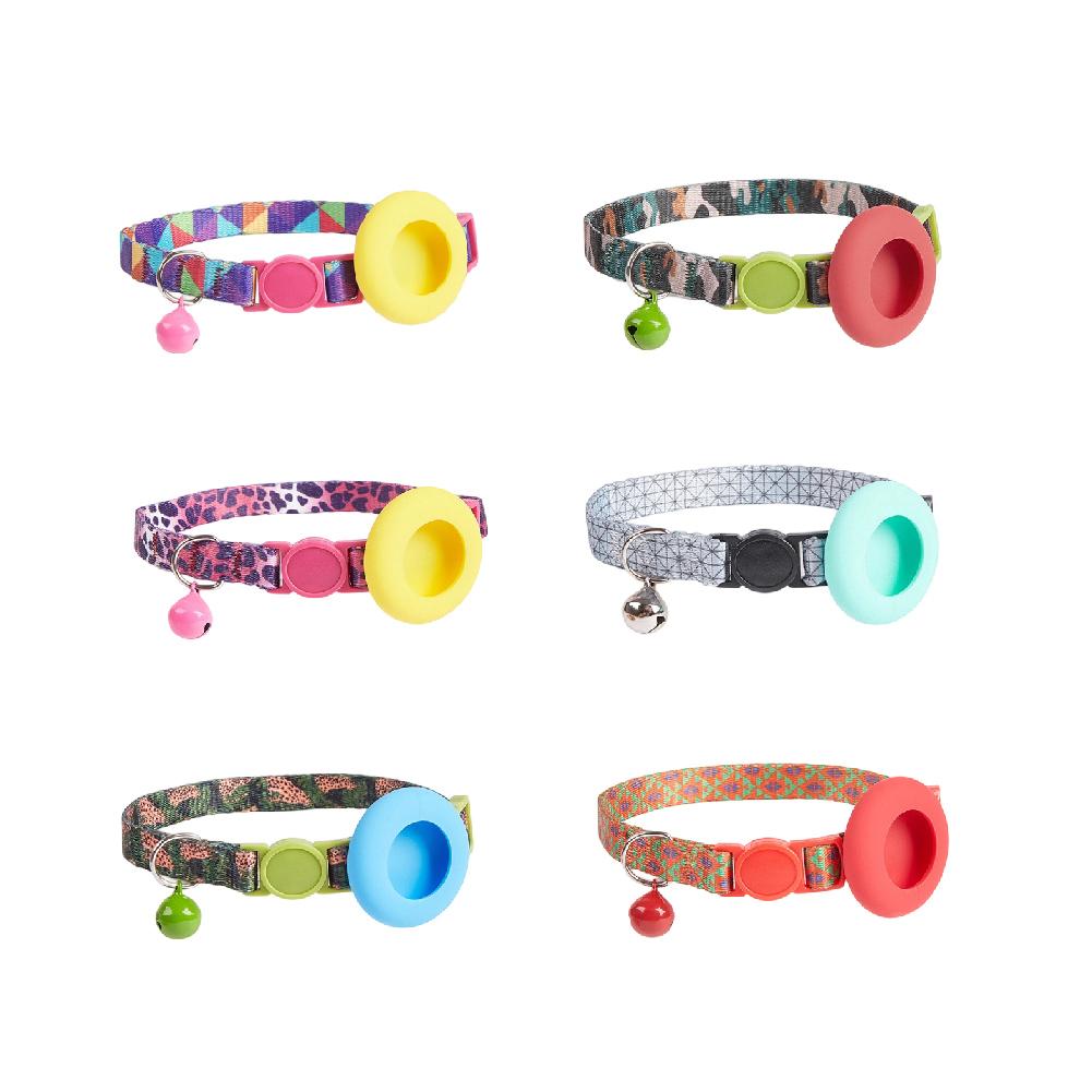 Adjustable Cute Tracker Protective Cover Cat Collar GPS Tracker Protective Cover Colorful Neck Pet Cat Positioning Collar for Airtag Pet Collar