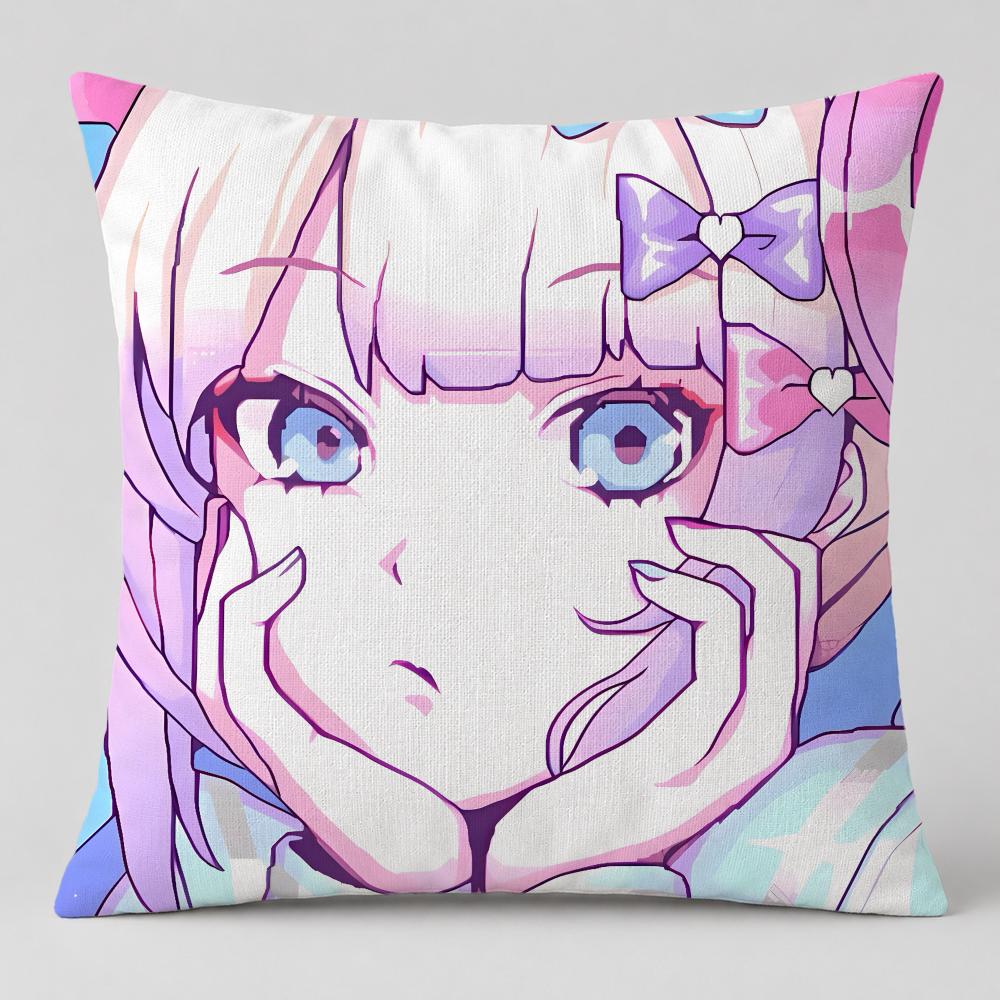 Game NEEDY GIRL OVERDOSE Cushion Cover Short Plush Cushion Cover Double Sided Print Washable Sofa Pillowcase Home Decor Gift