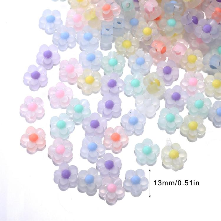 100 Pieces Sunflower Acrylic Beads Matte Flower Spacer Bead for Handmade Jewelry Stylish Necklace Earring Accessories
