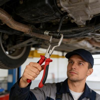 1/4 Stück Kfz-Reparaturzangen Ergonomischer Griff Strapazierfähiger Kohlenstoffstahl Schlauchschellenzange Kraftstoffleitung Elektrischer Trennzangen Auto-Wartungswerkzeuge