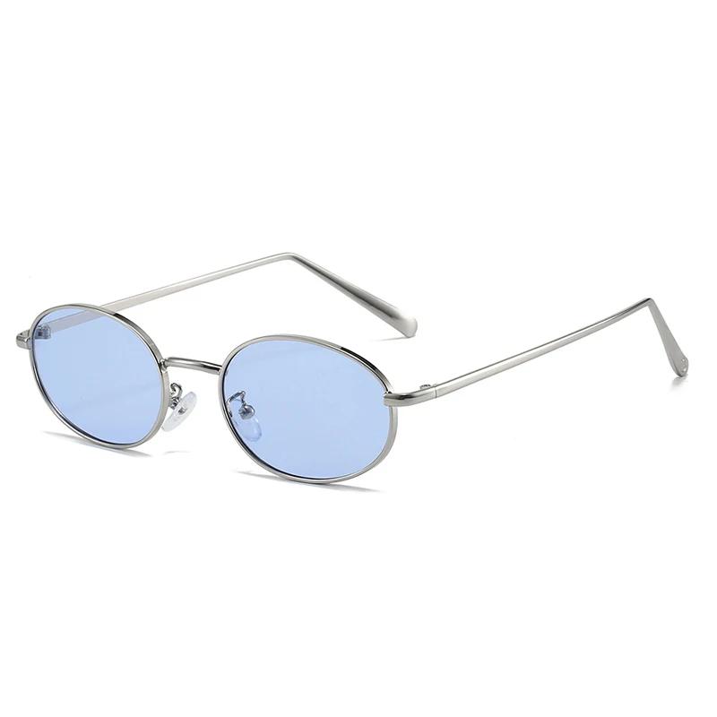 New Retro Small Oval Metal Frame Women Sunglasses UV400 Men Punk Sun Glasses