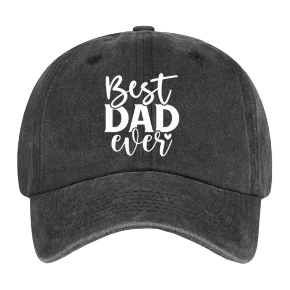 Casual Washed Cotton Best Dad Ever Hats Curved Brim Adjustable Letter Printed Baseball Caps Hip-hop Distressed Sun Hat Gift