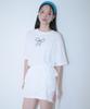 Sweet Bitter [Set] Ribbon T-Shirt & Chiffon Wrap Skirt_White