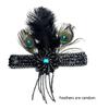 Sparkling Tassels Feather Hairband Elastic Stretch Design With Ostrich Peafowl Feather Stylish Headwear For Women Girls
