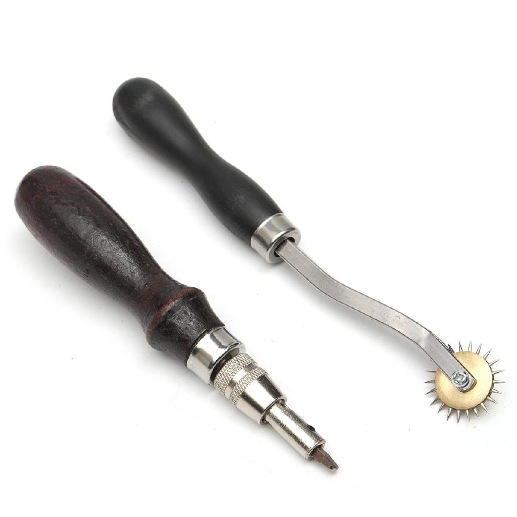 59PCS Leather Craft Hand Tools Kit Thread Awl Waxed Thimble Kit Hand Stitching Sewing Stamping DIY Tool Set