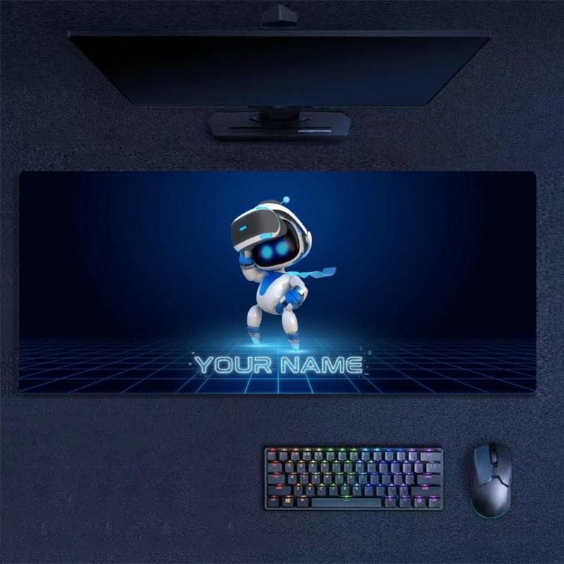 Astro Bot Print Custom Name Large Size Mouse Pad Gaming Table Cushion Nonslip Laptop Tablet Big XXL Mat Mini PC Playmat With Lock edge