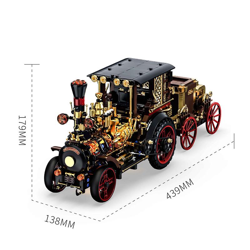 Creative 1331Pcs Vintage Mechanical Steam Car Building Blocks City Retro Steam Punk Vehicle Desktop Decoration Bricks Toys Gift