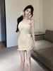 Sexy 3D Floral One-Shoulder Dress with Irregular Pleats and Cut-Out Waist