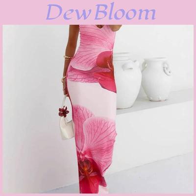 Milk Silk Flower Print Sleeveless Bandage Dress For Summer Casuals