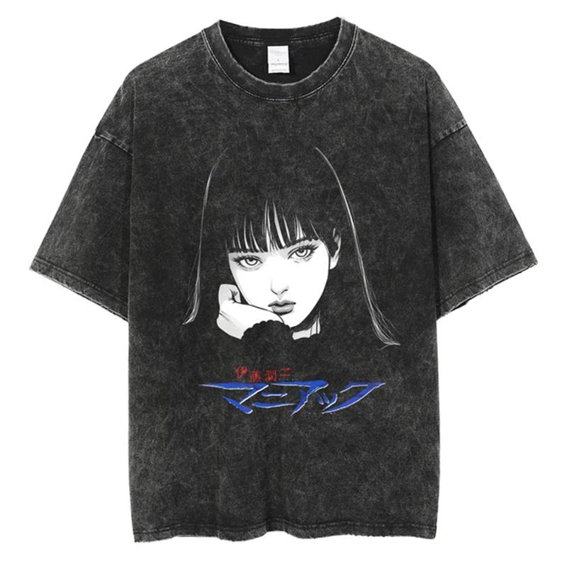 Streetwear Oversize Acid Tričko Pro Muže Ženy Thriller Komiksová Grafika Tričko Léto Prané Staré FuJiang Anime Top Trička
