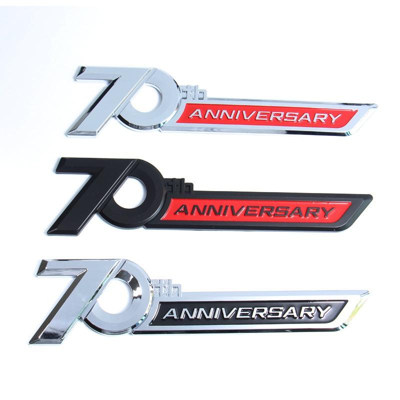 1 X Boční emblém auta 70. výročí 3D Chrome Logo odznak na kufru pro La-nd Cr-uiser LC300 LC200 FJ200 2016-2022 prosinec