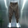 Menn Uformelle bukser Elastisk midjeknapp Flue Lange bukser Lommer Ensfarget festetape Mansjetter Tennis Sports Style Bukser