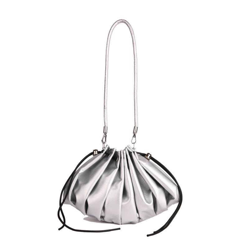Plissierte Wolke Damen Umhängetasche Knödelform - Trendig, Vielseitig, Großes Fassungsvermögen, Schultertasche mit Kordelzug