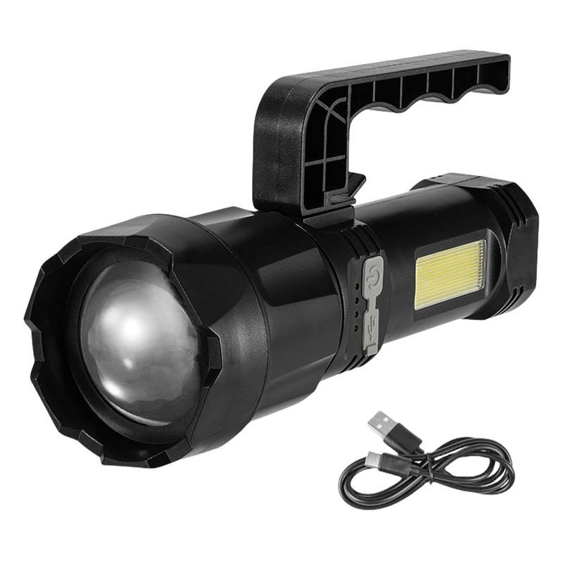 Handheld LED Flashlight Handheld Rechargeable Portable Outdoor Flashlight Ultra-Bright Light Source Lighting Tool For Hiking