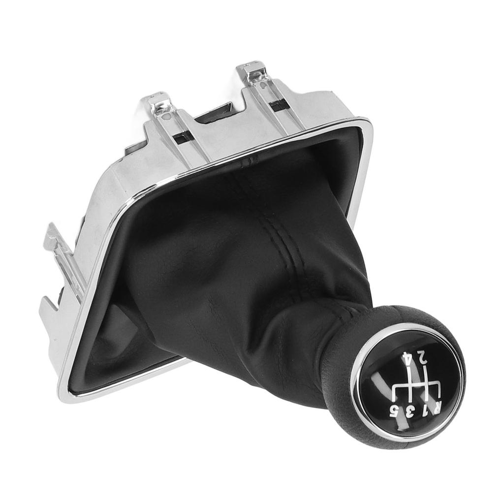 Schalthebelknauf Manschetten Set 5 Gang PVC Leder Langlebig Schaltknauf Schalthebel Manschette Kit Schwarze Kappe