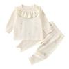 Newborn Pure Cotton Two-Piece Set: Soft Velvet Pullover and Pants for All-Seasons
