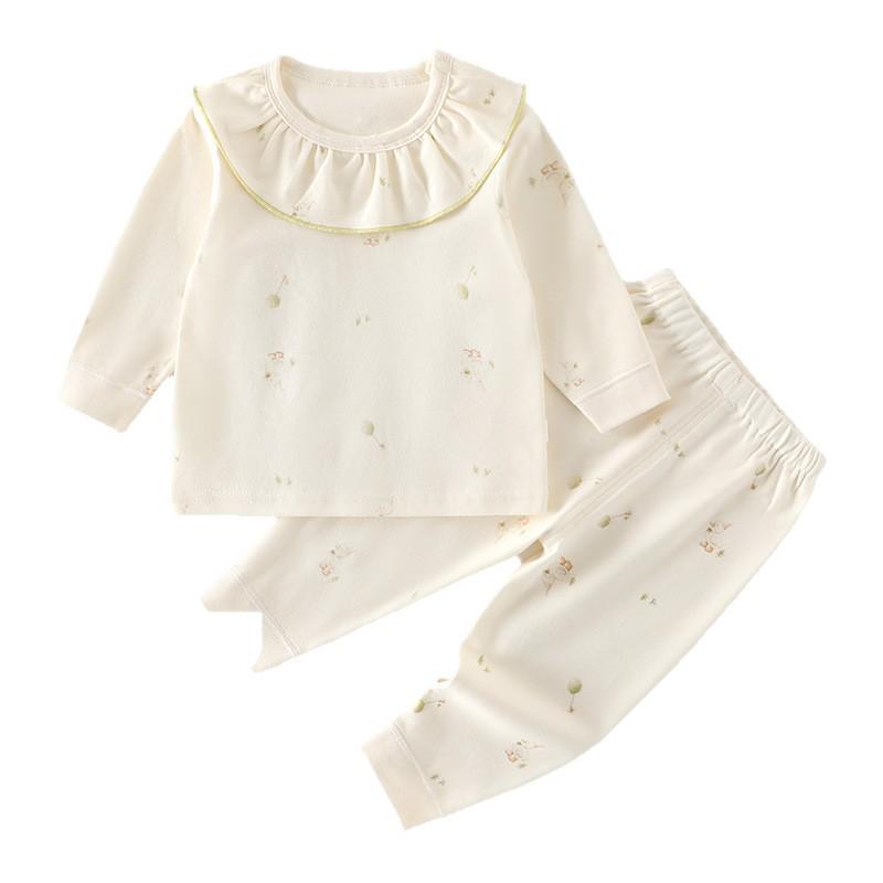 Newborn Pure Cotton Two-Piece Set: Soft Velvet Pullover and Pants for All-Seasons